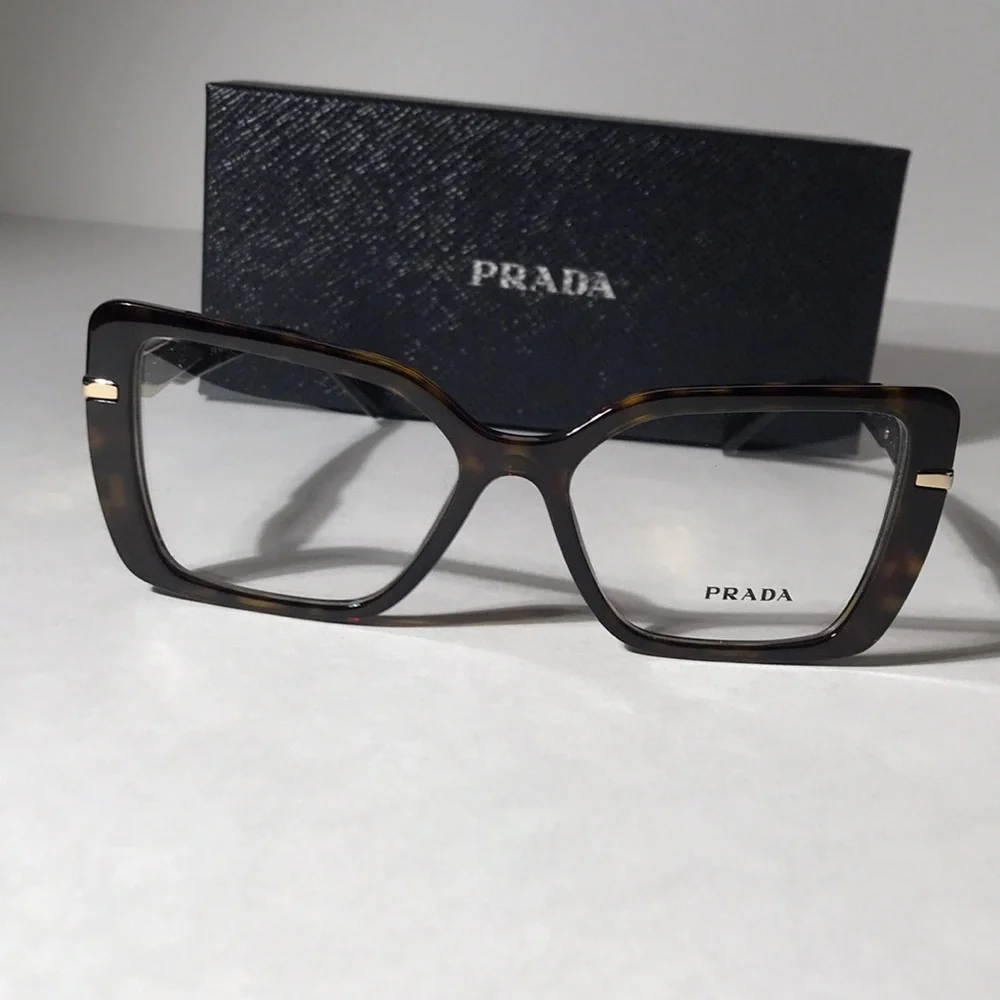 New Authentic Prada PR 03Z 2AU-1O1 🤎 Women's Brown Tortoiseshell Optical Glasses - Picture 6 of 14